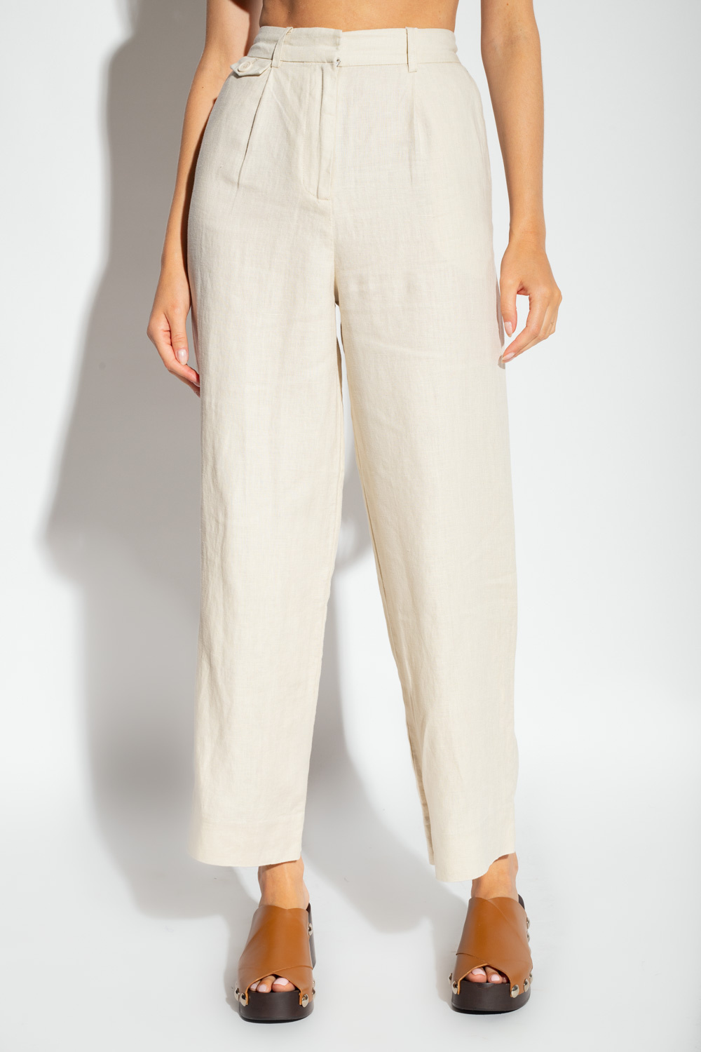 Cream 'Saoirse' linen trousers Samsøe Samsøe - Vitkac Canada